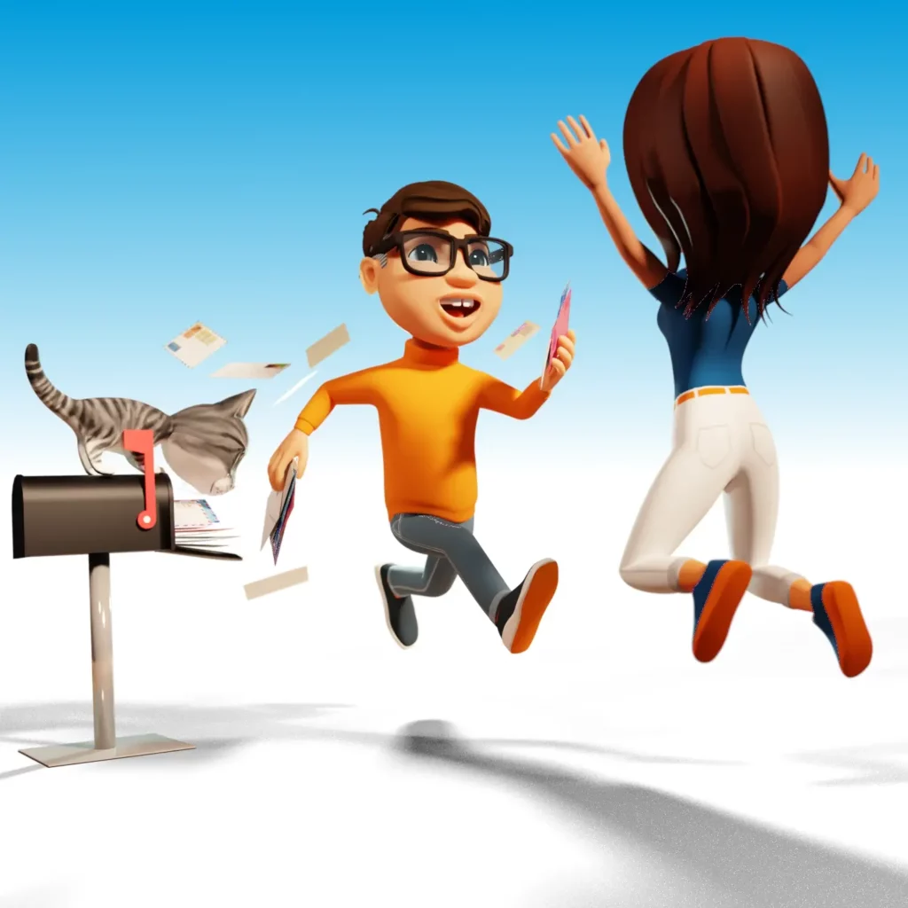 Corinne, David et Grogri sont enchantés de recevoir du courrier !