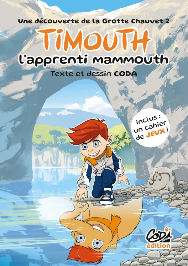 EXPLOREZ LA GROTTE CHAUVET AVEC LE LIVRE POUR ENFANTS "TIMOUTH L'APPRENTI MAMMOUTH". 7 Illustration de couverture du livre pour enfants "Timouth l'apprenti mammouth"