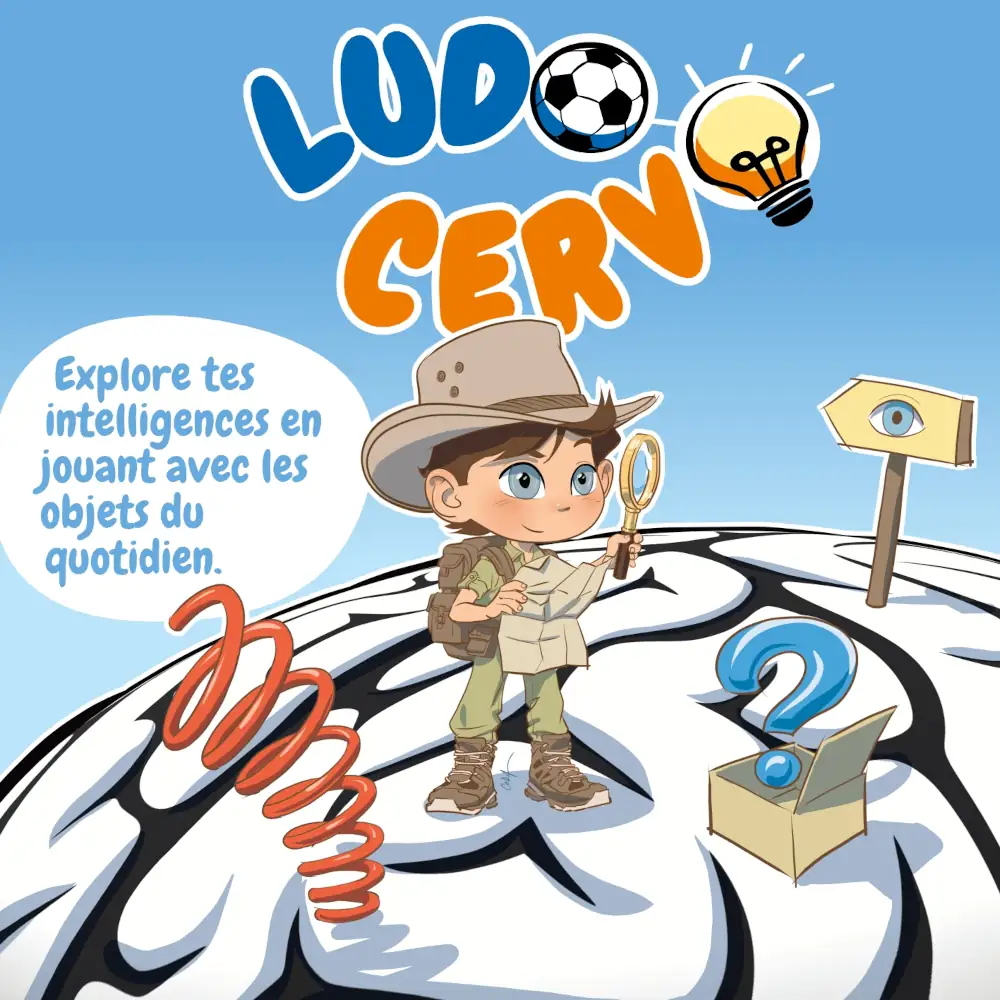 apprendre_a_dessiner 1 visuel qui présente l'animation "Ludo cervo" (ludo cerveau) : une découverte ludique des capacités du cerveau pour les 6 à 12 ans.